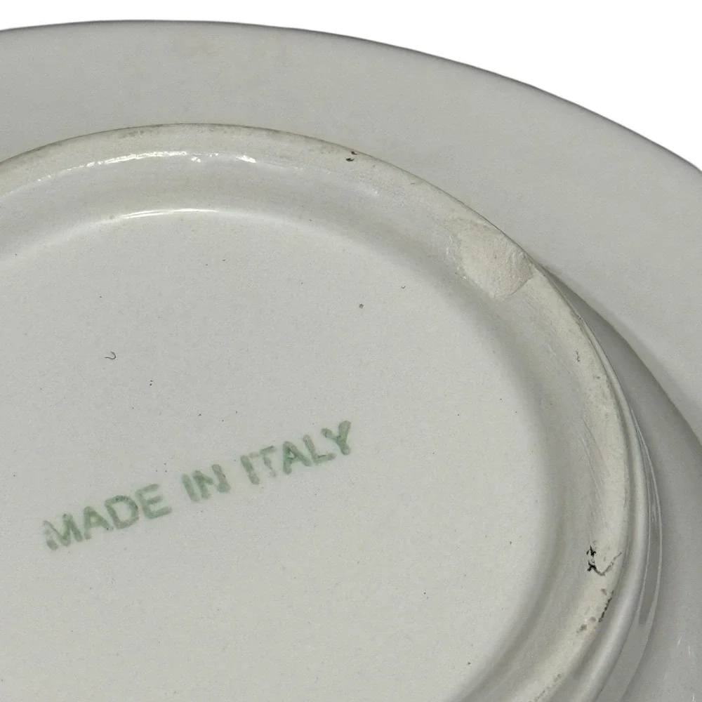 Italian Ceramic Fruit Soup Bowls Set of‎ 2 Embossed Rim Made in Italy